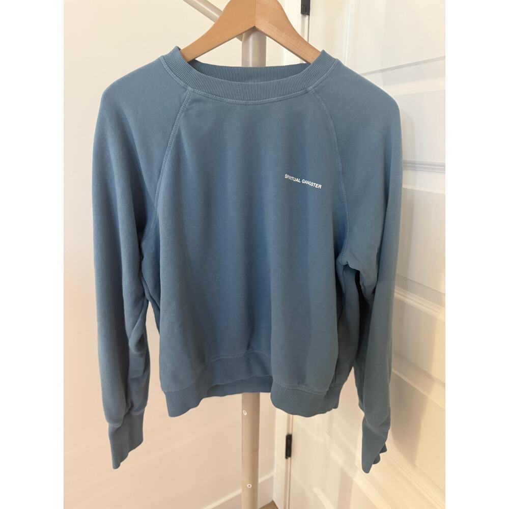 Spiritual Gangster Bridget Raglan Sweatshirt Blue Size‎ Medium